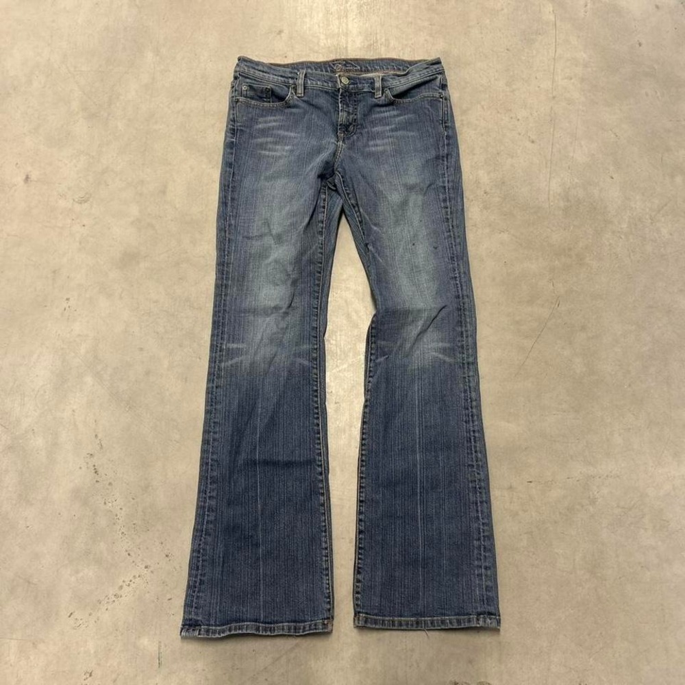 Y2K Dark Wash Flared Bootcut Wide‎ Leg Fall Essential Low Rise Jeans - Picture 1 of 3